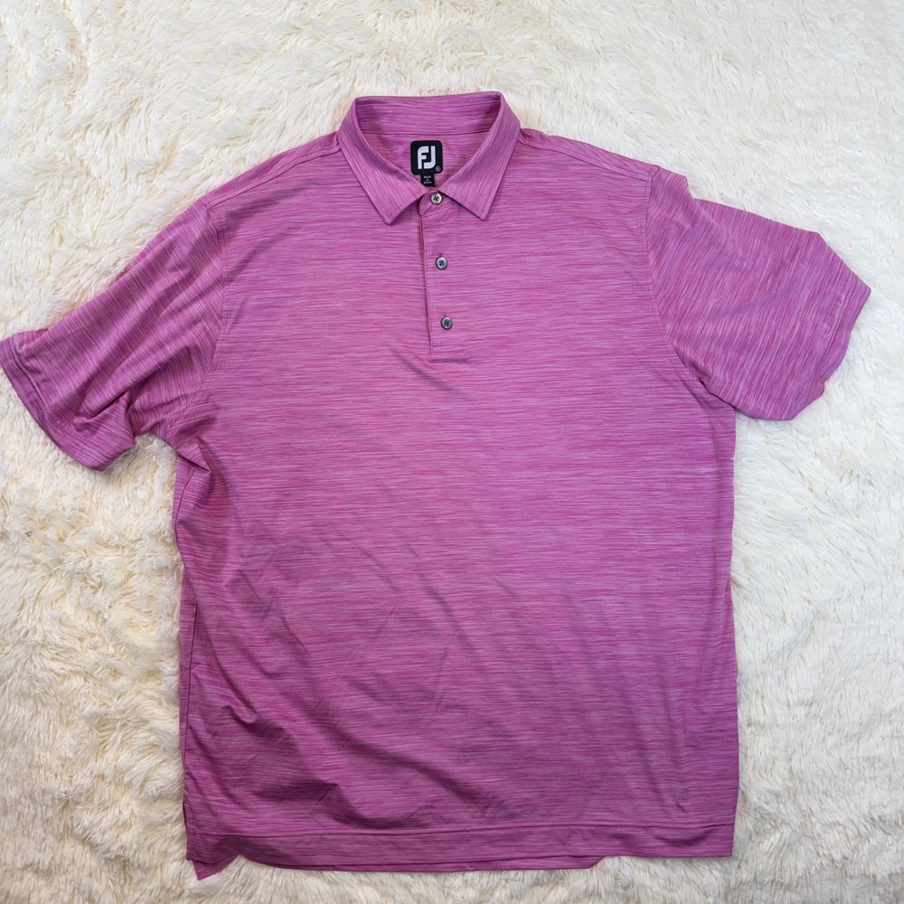 FootJoy Polo Shirt Mens XL Pink Space Dye Short Sleeve Performance Golf Top